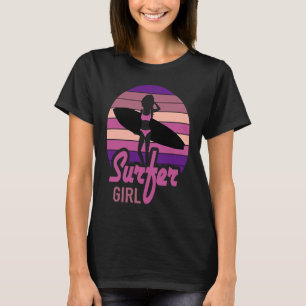 Surfer Girl Surfing Surfboard Surf Beach Summer T-Shirt