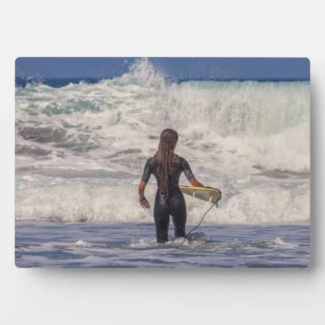 Surfer Girl Waves Plaque (Front)
