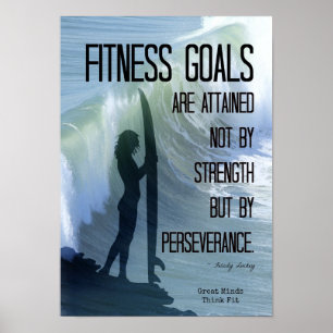 Surfer Girl with Fitness Goals! Poster
