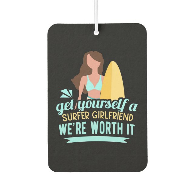 Surfer Girlfriend Car Air Freshener (Front)