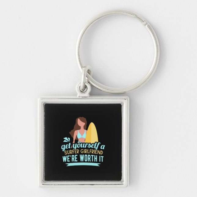 Surfer Girlfriend Key Ring (Front)
