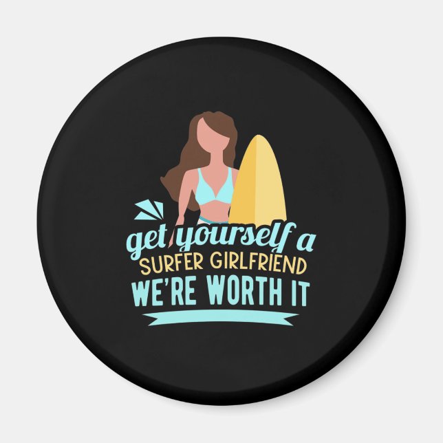 Surfer Girlfriend Magnet (Front)