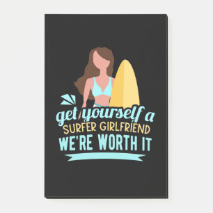 Surfer Girlfriend Post-it Notes