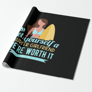 Surfer Girlfriend Wrapping Paper