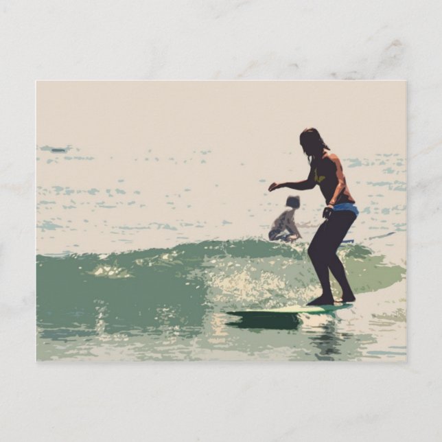 Surfer girls rock postcard (Front)