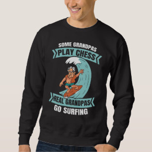 Surfer Grandfather Surfboard  Waves Surfing Grandp Sweatshirt