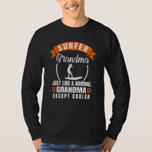 Surfer Grandma Surfing Grandmother Surfboard Women T-Shirt