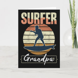 Surfer Grandpa Surf Retro Surfing Grandfather Vint Card
