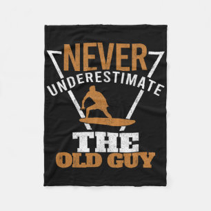 Surfer Grandpa Surfing Old Guy Surfers Fathers Day Fleece Blanket