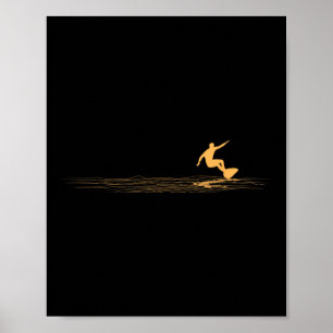 Surfer Graphic Surfboard Vintage Surfing For Surfe Poster