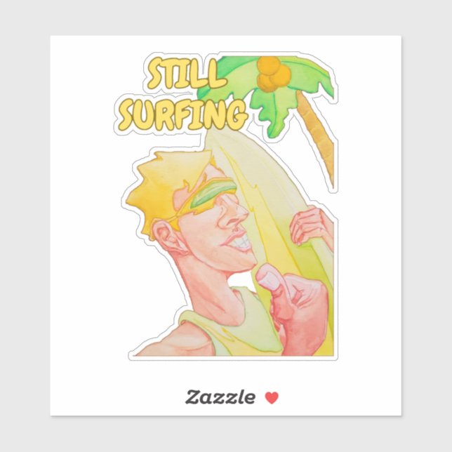 Surfer Guys Custom-Cut Vinyl Sticker (Sheet)