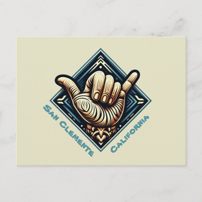 Surfer Hand Symbol- Postcard (Front)