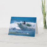 Surfer Happy Birthday Grandson Card<br><div class="desc">Your grandson is an awesome dude! You can customize the text on the inside of the card.</div>