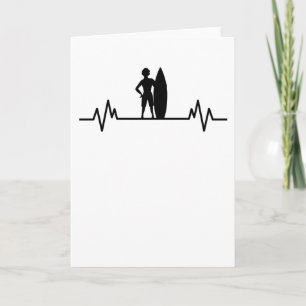 Surfer heartbeat waves surfing wave riding Gift Card