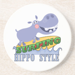 Surfer Hippopotamus Coaster