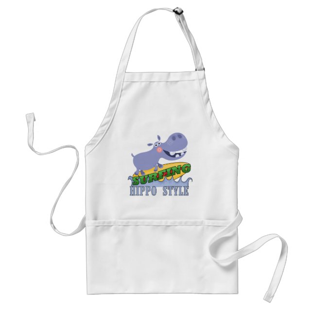 Surfer Hippopotamus Standard Apron (Front)