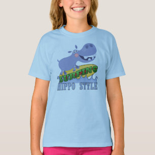 Surfer Hippopotamus T-Shirt
