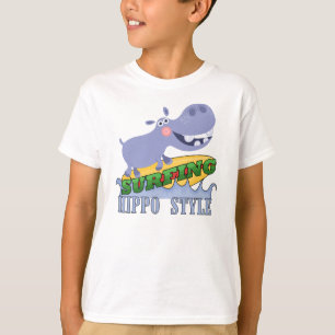 Surfer Hippopotamus T-Shirt