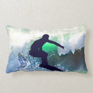 Surfer in a Big Crashing Wave Lumbar Cushion