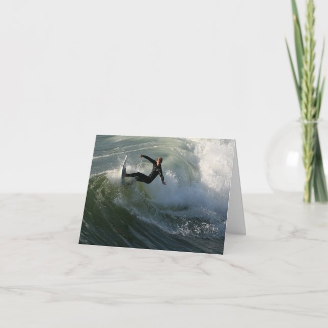 Surfer in a Wetsuit  Greeting Card (Front)