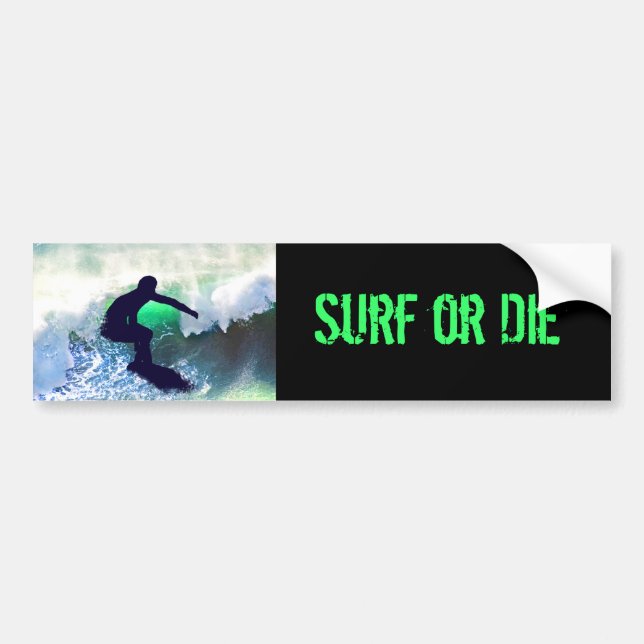 Surfer in Big Wave Bumper Sticker (Front)