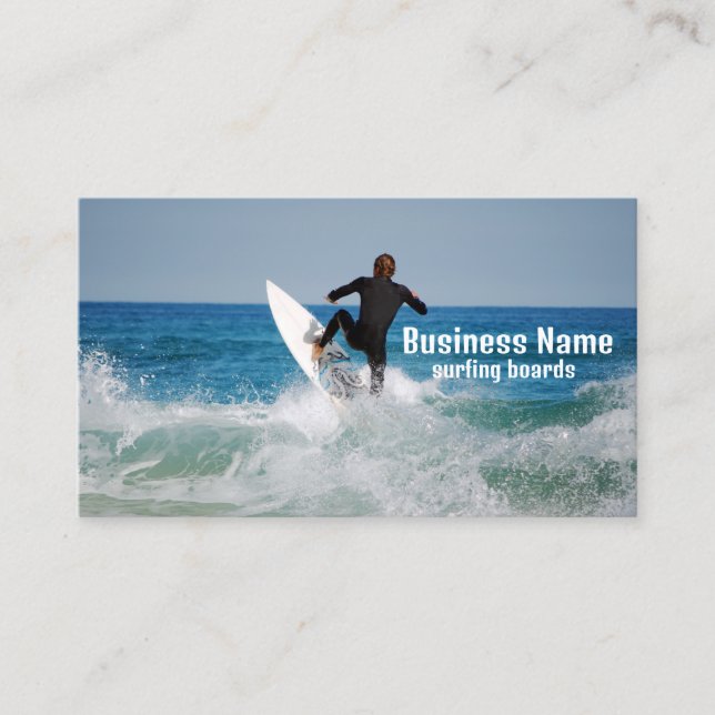 Surfer in sea.  customisable Business Card (Front)