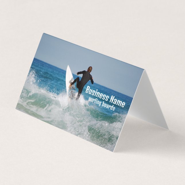 Surfer in sea.  customisable Business Card (Front)