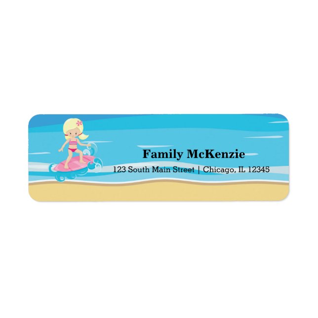 Surfer kids return address label (Front)