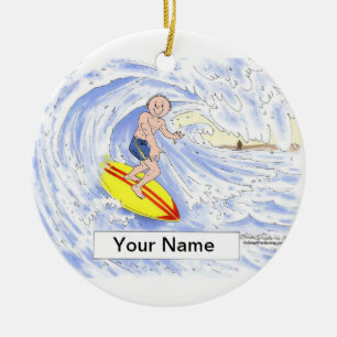 Surfer - Male Ceramic Tree Decoration
