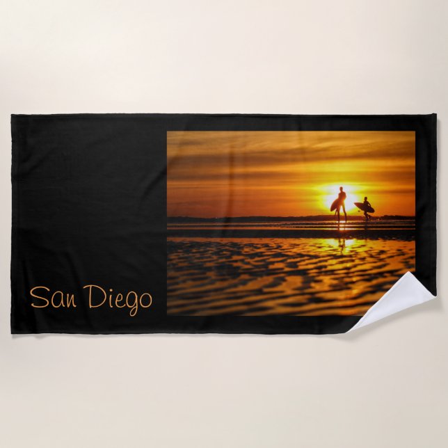 surfer man beach towel (Front)