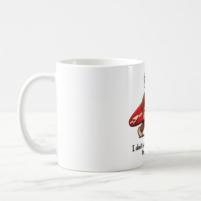  Surfer Monkey , Nostalgic Summer Beach  Coffee Mug (Left)