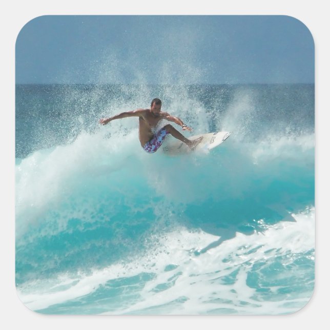 Surfer on a big wave sticker (Front)