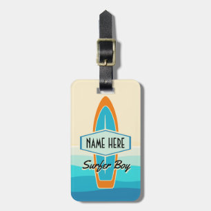 Surfer on beach  luggage tag