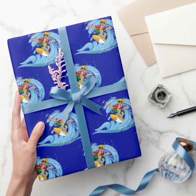 Surfer on Blue Wave  Wrapping Paper (Gifting)