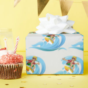 Surfer on Blue Wave  Wrapping Paper