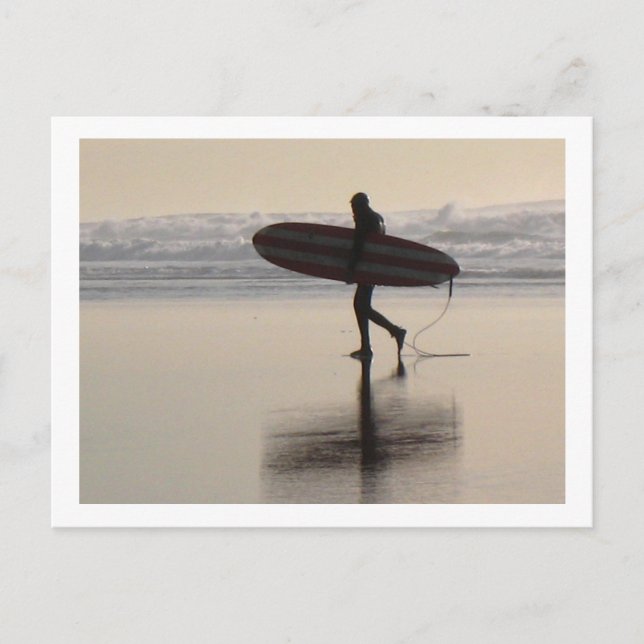 Surfer on Ocean Beach Postcard (Front)