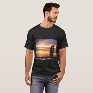 Surfer on Sunrise Beach with slogan T Shirt