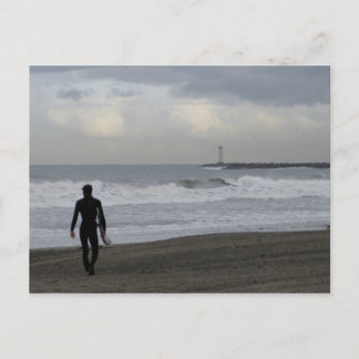 Surfer on walk postcard
