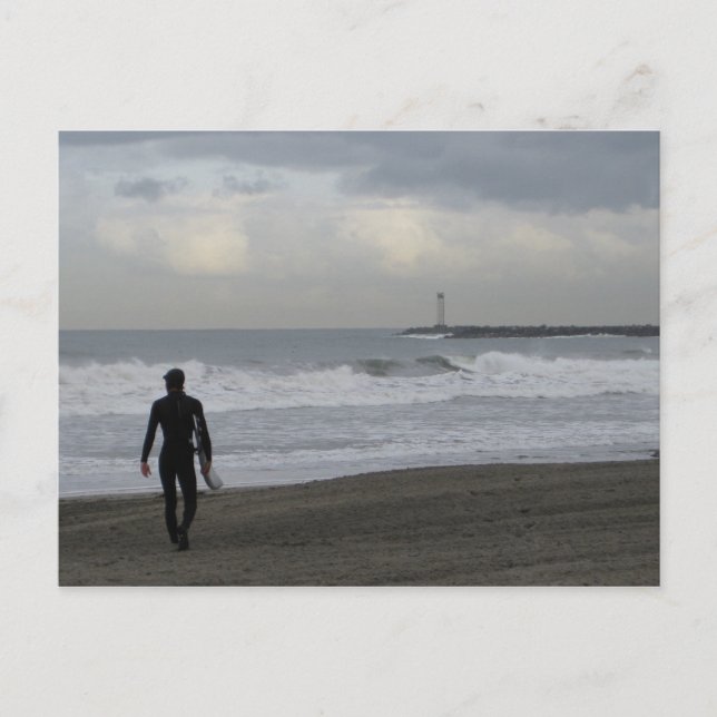 Surfer on walk postcard (Front)