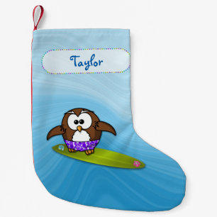 surfer owl Christmas stocking
