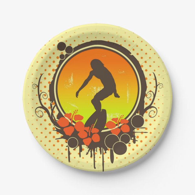 Surfer Paper Plate (Front)