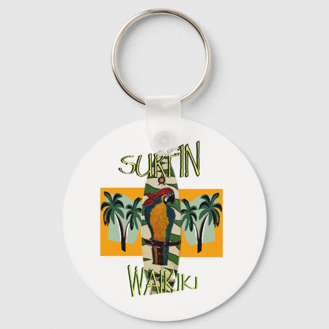 Surfer Parrot Key Ring (Front)