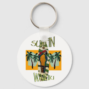 SURFER PARROT KEY RING