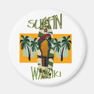 Surfer Parrot Magnet