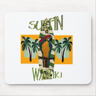 Surfer Parrot Mouse Pad