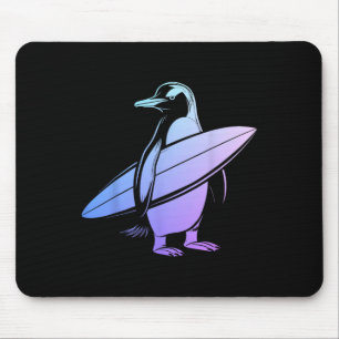 Surfer Penguin Surfboard Surfing Funny Cute Surfin Mouse Pad