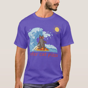 surfer  retro pizza boy surfer cat pizza Cheese Su T-Shirt