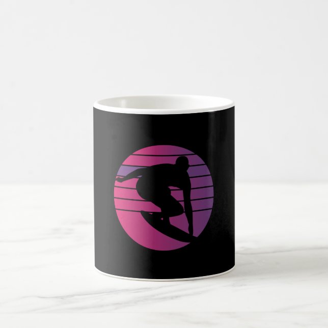Surfer Retro Surfing Sunset Coffee Mug (Center)