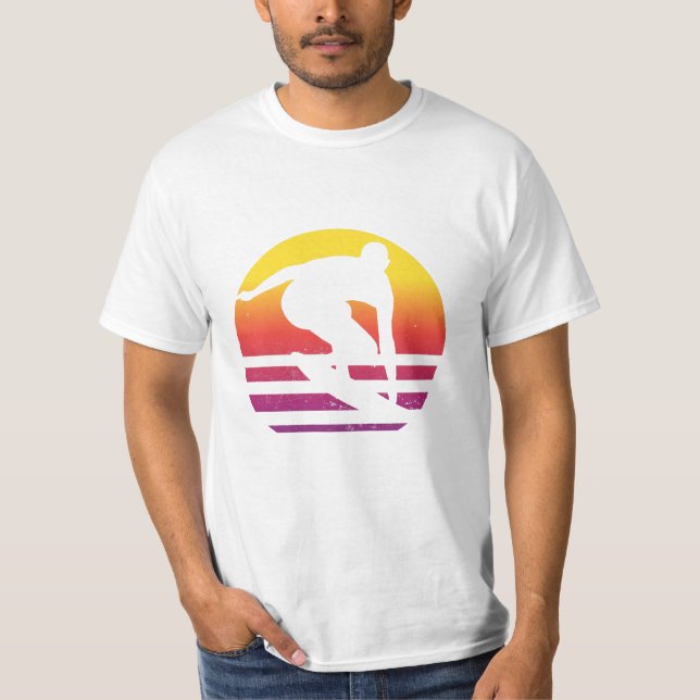 Surfer Retro Surfing Sunset T-Shirt (Front)