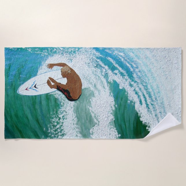 Surfer roofer beach towel (Front)